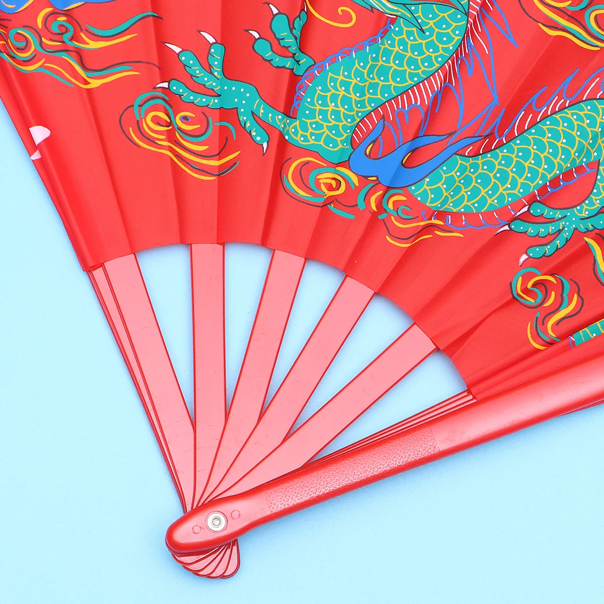 

1Pcs Plastic Chinese Dragon Fan for Kung Fu Taichi Martial Arts Dance Performance Reusable Non-Harmful Material Smooth Opening