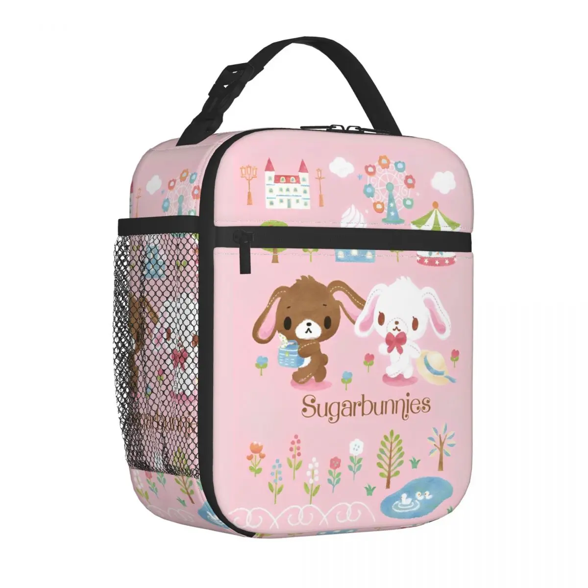Cute Sugarbunnies Sugar Rabbit Insulated Lunch Bags Cooler Bag Lunch Container High Capacity Tote Lunch Box Food Storage Bags