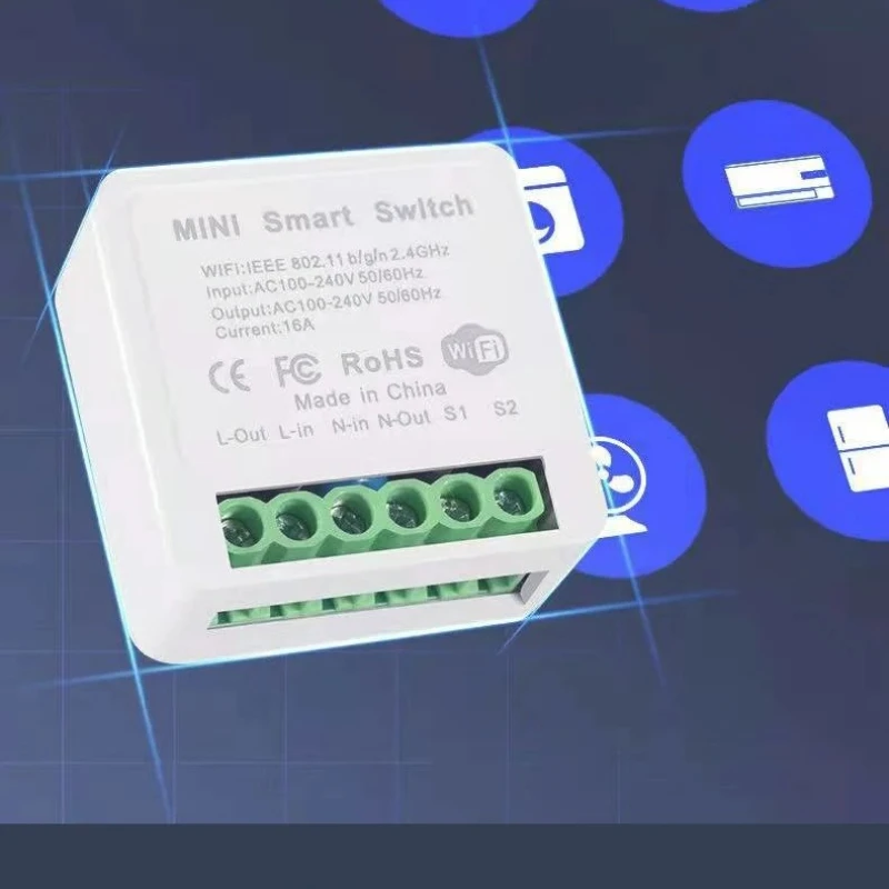 16A WiFi Zigbee Smart Switch Module With Power Consumption Statistics, Wireless Voice Control For Light Adjustment