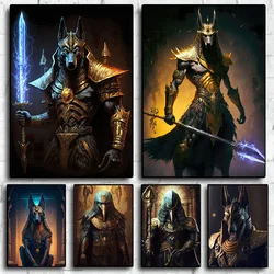 The God Anubis Portrait Canvas Art Posters and Prints Egyptian God Modern Paintings on the Wall Art Pictures Room Decor Cuadros