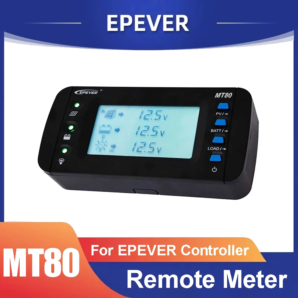 

EPEVER MT80 Remote Meter For Controller and Inverter Monitor Working Status Real-Time Fault Alarm MT75 Upgraded