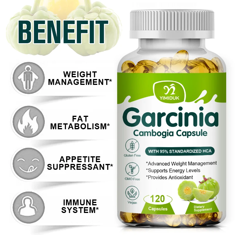 Pure Organic Garcinia Cambogia Extract Fat excretion Capsules 95% HCA Cellulite For Women & Men Healthy Product