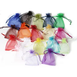 Atacado Organza Sacos 7x9 9x12 10x15 13x18CM Jóias Embalagem Sacos de Casamento Gift Storage Drawstring Bolsas Atacado 50PCS