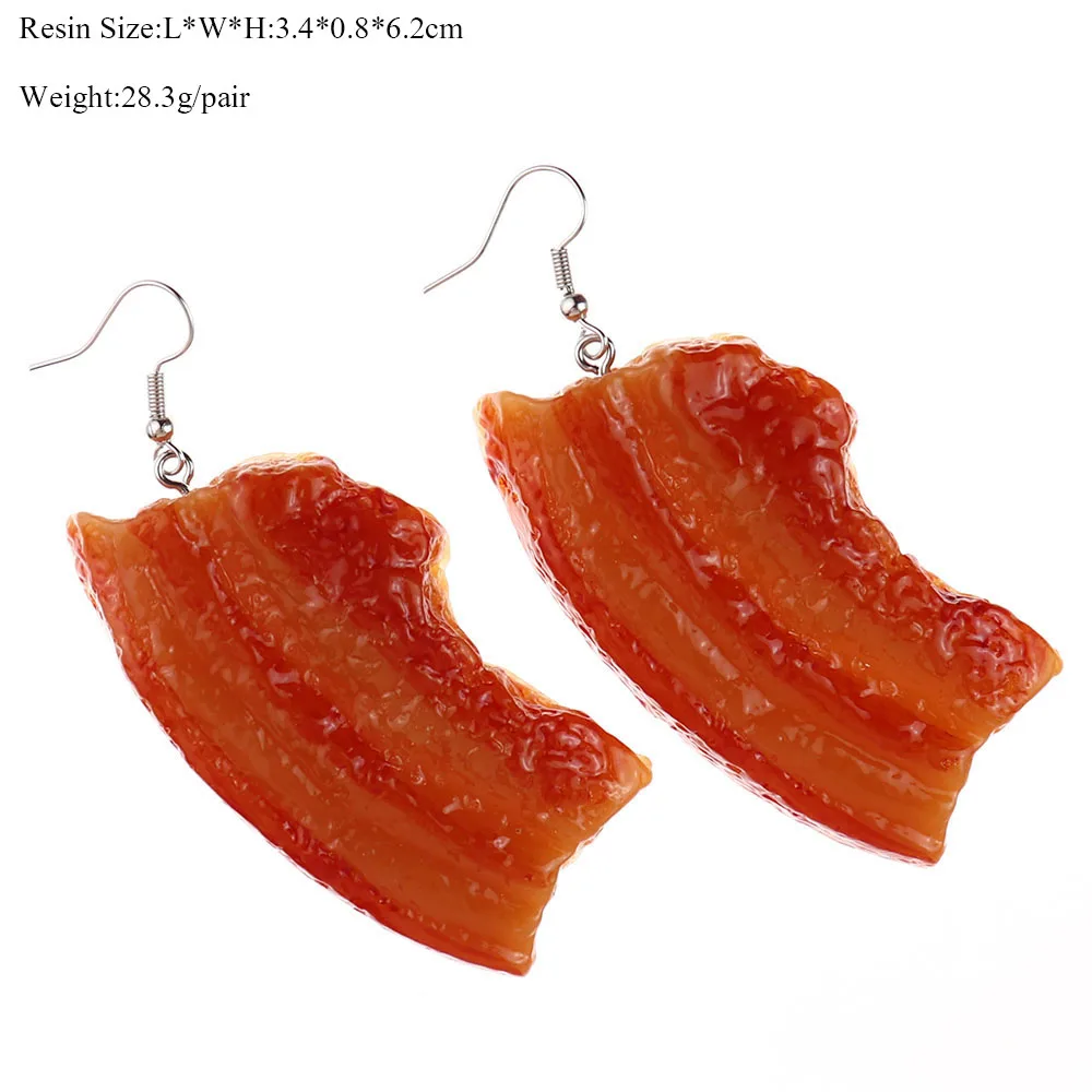 Quirky Exaggerated Pork Earrings Creative Jewellery Simulation Red Meat Ear Hooks Jewellery Earrings Quirky Toys