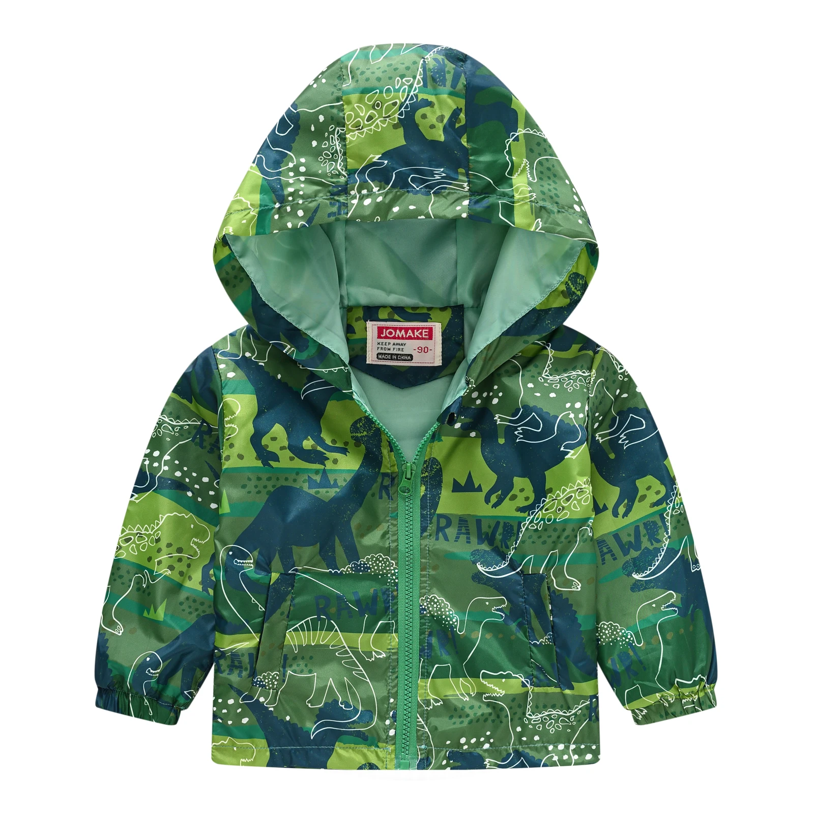 Boys Windproof Hooded Jacket Various Cartoon Graphic prints Zipper Coat Kids Spring Clothes