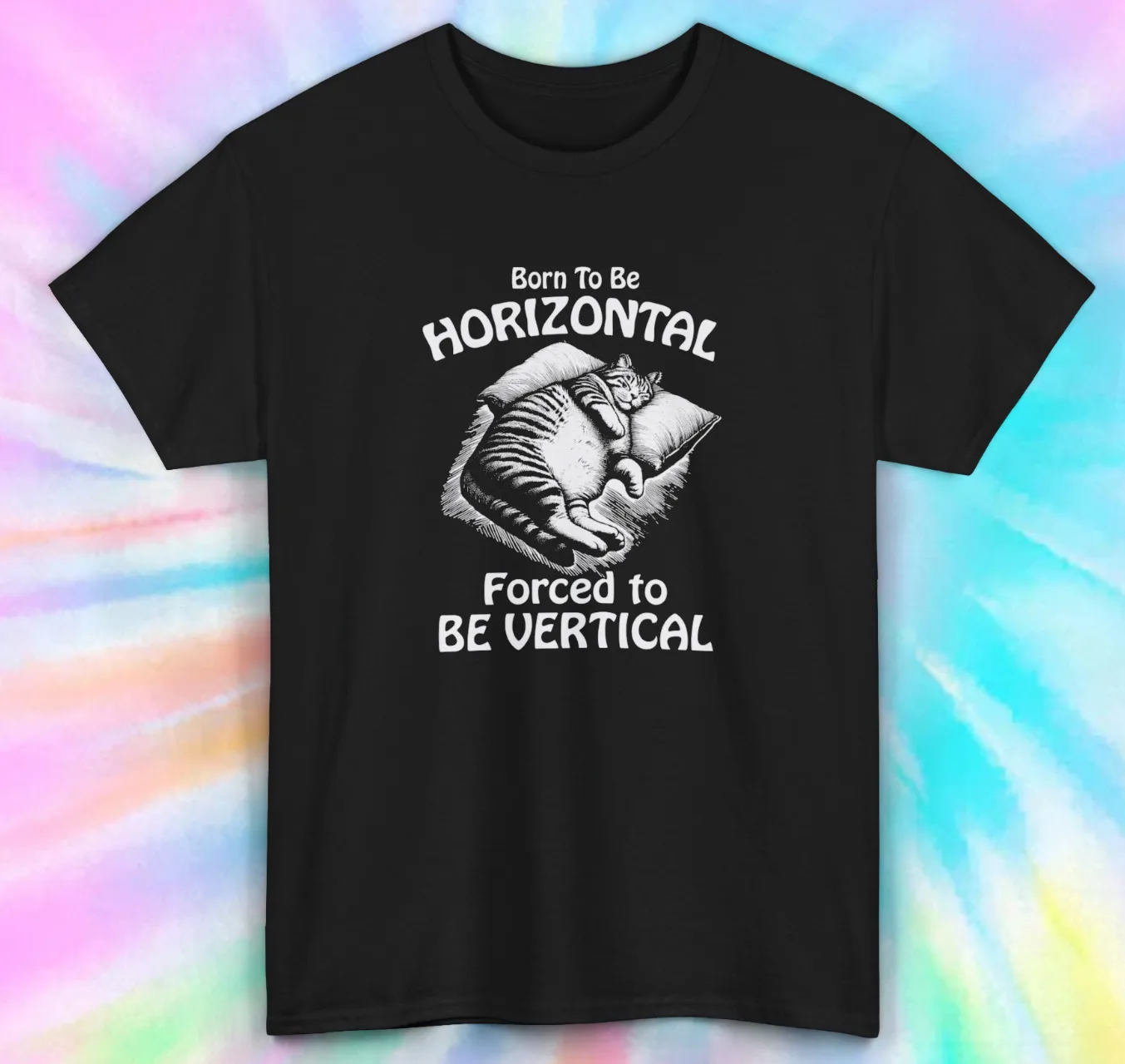 

Cat Nap T-Shirt | Born to Be Horizontal | Funny Lazy Cat Tee | S-5XL