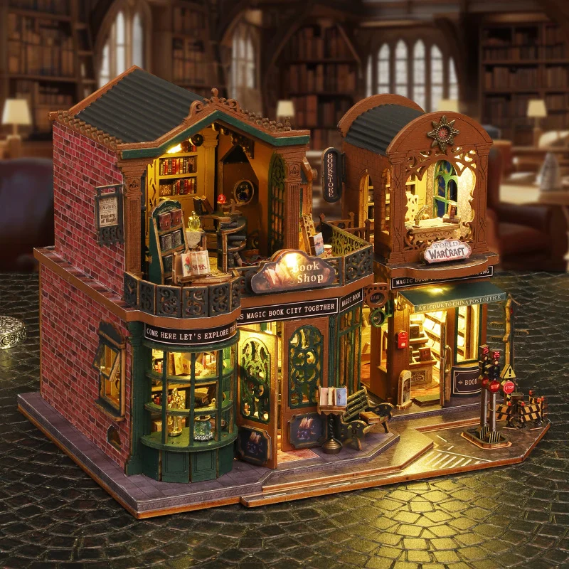 Twilight Book City DIY Cabin ES017 Handgefertigtes Montagehausmodell Spielzeug Ornament Geburtstagsgeschenk
