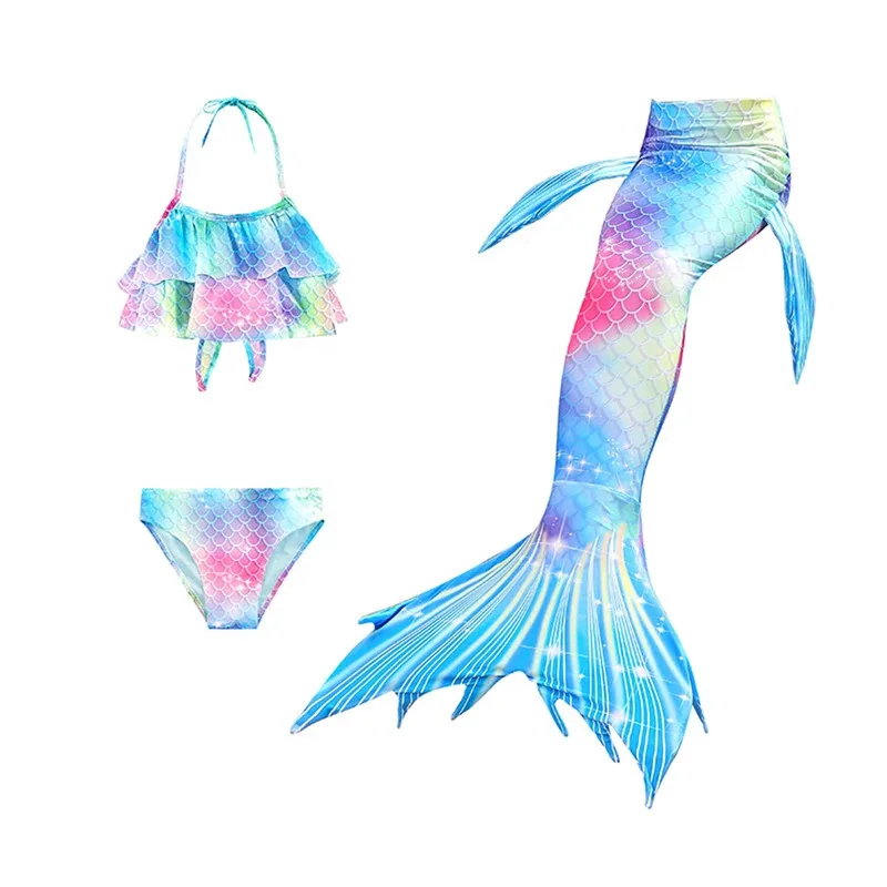 Fantasia Girl Mermaid Swimsuits Summer Beach Vacation Girls Bikini Holiday Colorful Fishtail Children's Swimwear Split Swimsuit