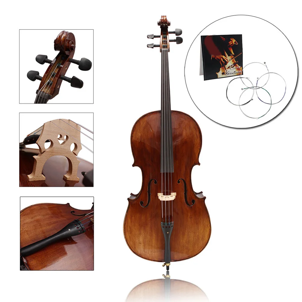 

1 Set Professional Cello Strings Cello Accessories Steel Wire String Cello Supplies for Professional Use (Silver)