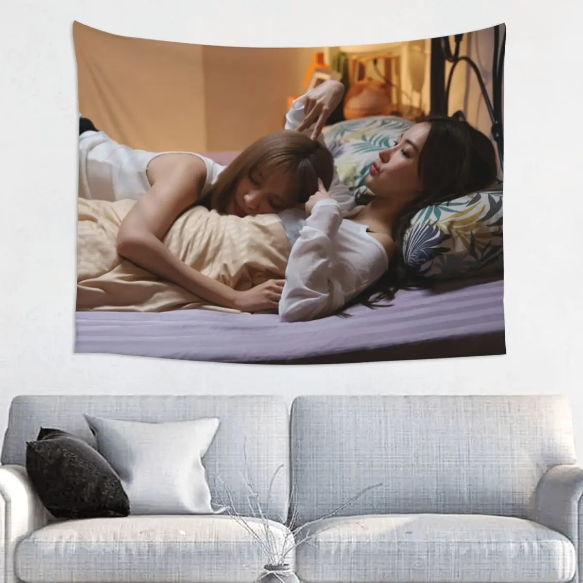 JanJingjing Janhae Jingjingyu Thai TV Enemies with Benefits Drama Stills Background Hanging Cloth Home Wall Decor Art Tapestry