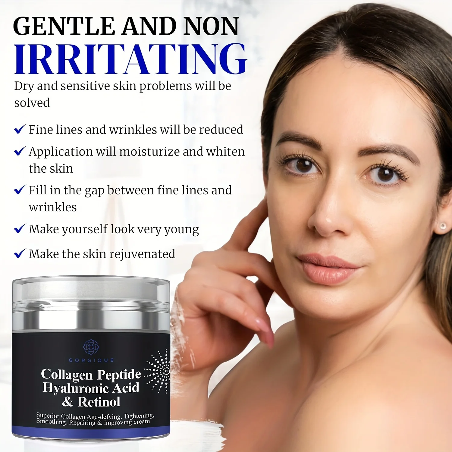 Collagen Peptide Cream Anti-Wrinkle Hyaluronic Acid And Retinol Firming And Tightening Skin Care Face Moisturizer