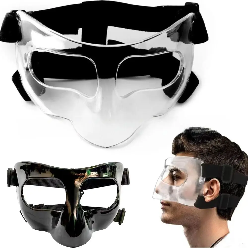 Adjustable Basketball Face Mask Elastic Strap Shatterproof Nose Protective Shield Multi Use Crack Resistant Nose Protector