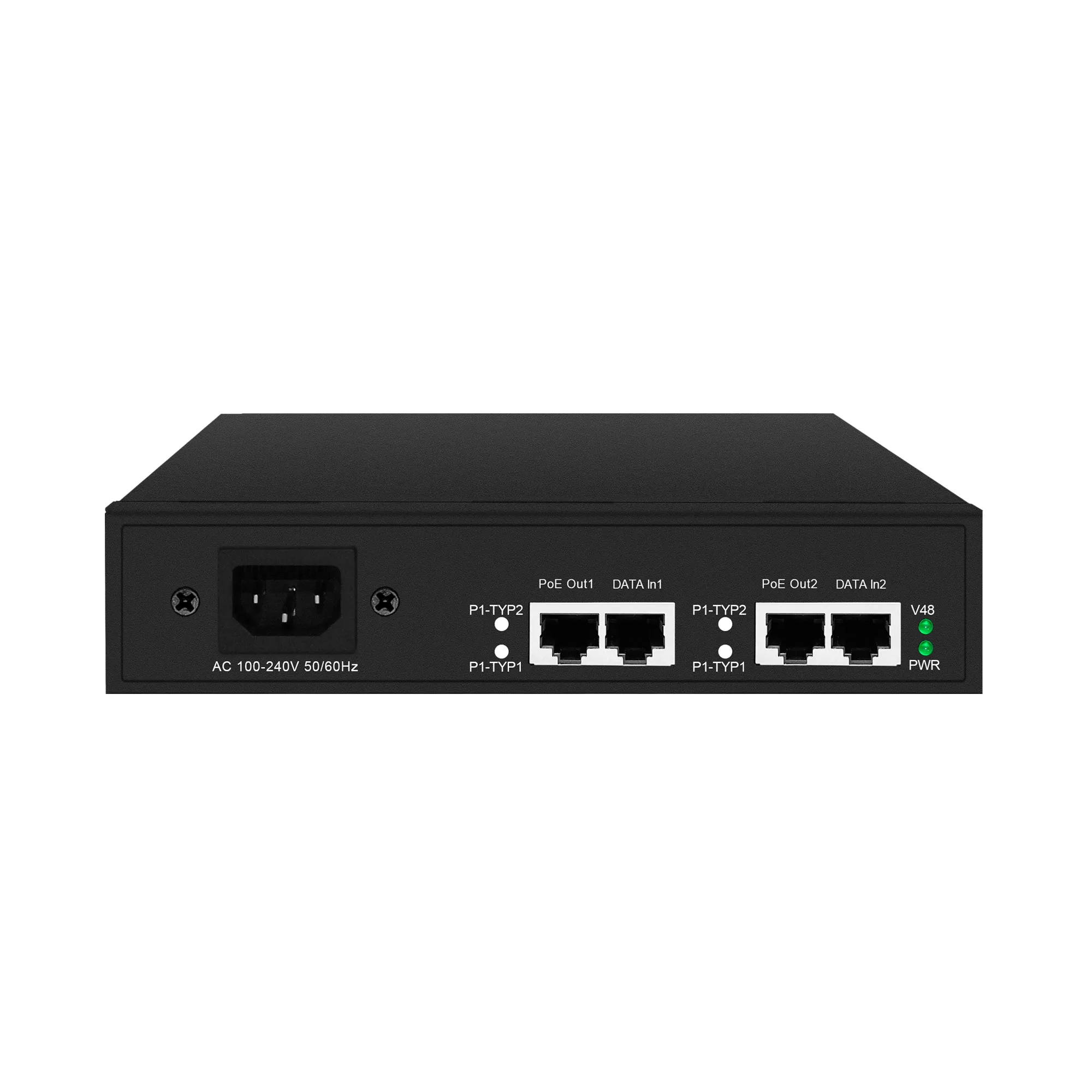 

180W 2.5G POE injector ,4 ports gigabit dual output POE switch，high power POE 802.3at/af/bt/poe+/poe++,Iron case