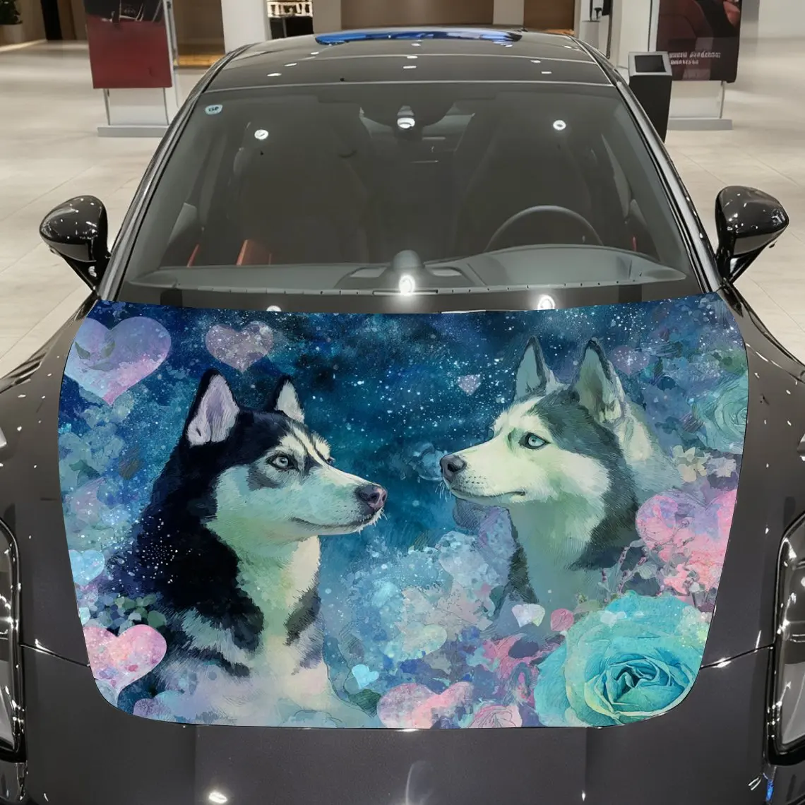 

Cute Husky Dog Car Hood Wrap - Sturdy PVC Sticker, Fits Most Cars And Trucks, Premium Graphics,Car Decoration | Striking Visual