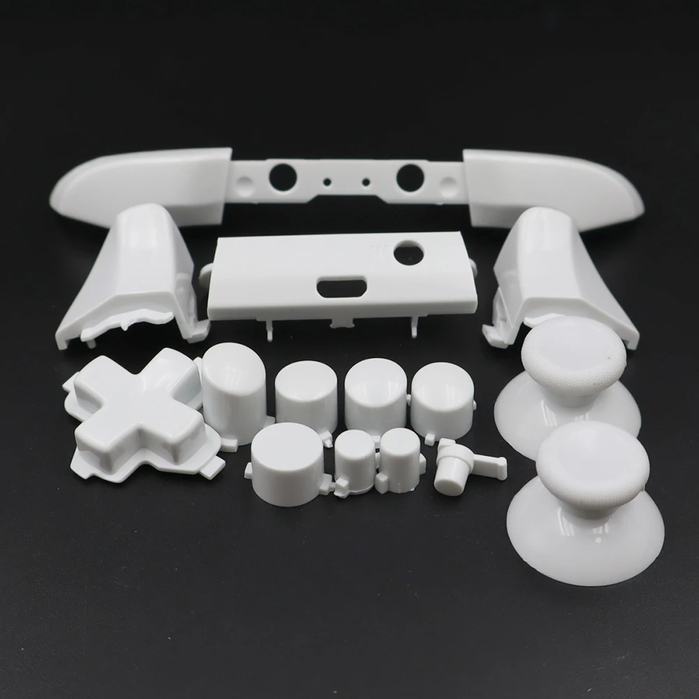 Xbox One S 핸들 D패드 ABXY 트리거 그립 스틱 부품 풀 크롬 버튼 교체용 (Xbox One S 슬림 컨트롤러용) 1세트