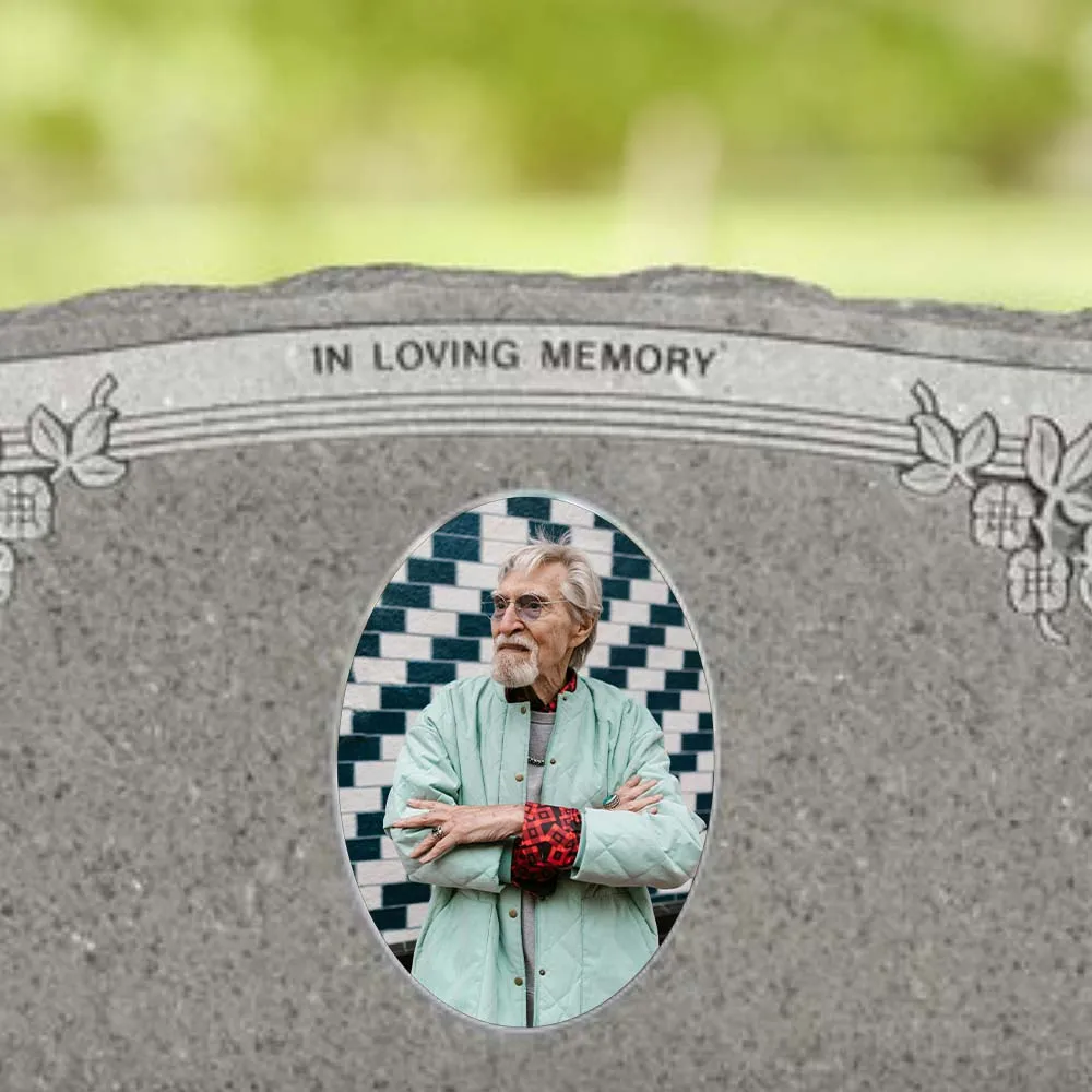 2D Flat Not 3D 1pc Custom Photo Memorial Headstone Tile Personalized Indoor/Outdoor Remembrance Gift Oval Gravestone Marker