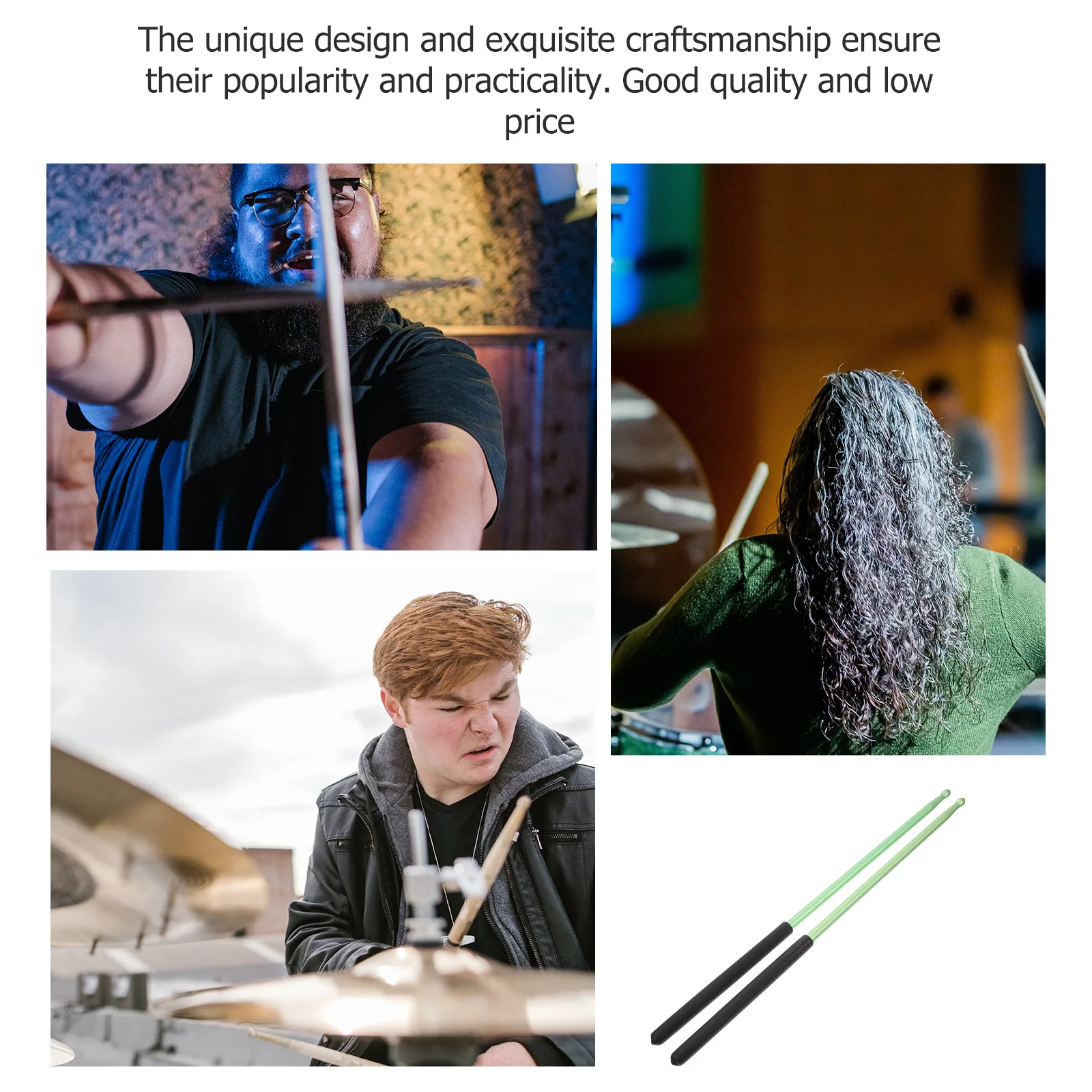 

2Pcs Portable Aluminum Alloy Drumsticks Durable Comfortable Grip Practical Music Accessories Drum Sticks Simple Drumsticks