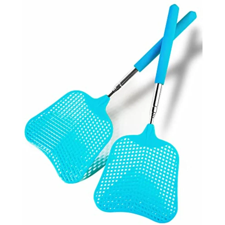 2 Pack Fly Swatters Heavy Duty Set, Telescopic Fly Swatter, Stainless Steel Handle for Flyswatter