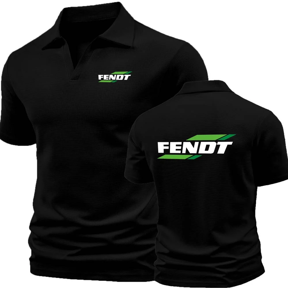 НОВАЯ рубашка поло Tractor FENDT Мужская футболка с лацканами Henley Рубашки для бега Спортивные тренировки Пуловер с короткими рукавами Футболки Классический трикотаж ПОЛО
