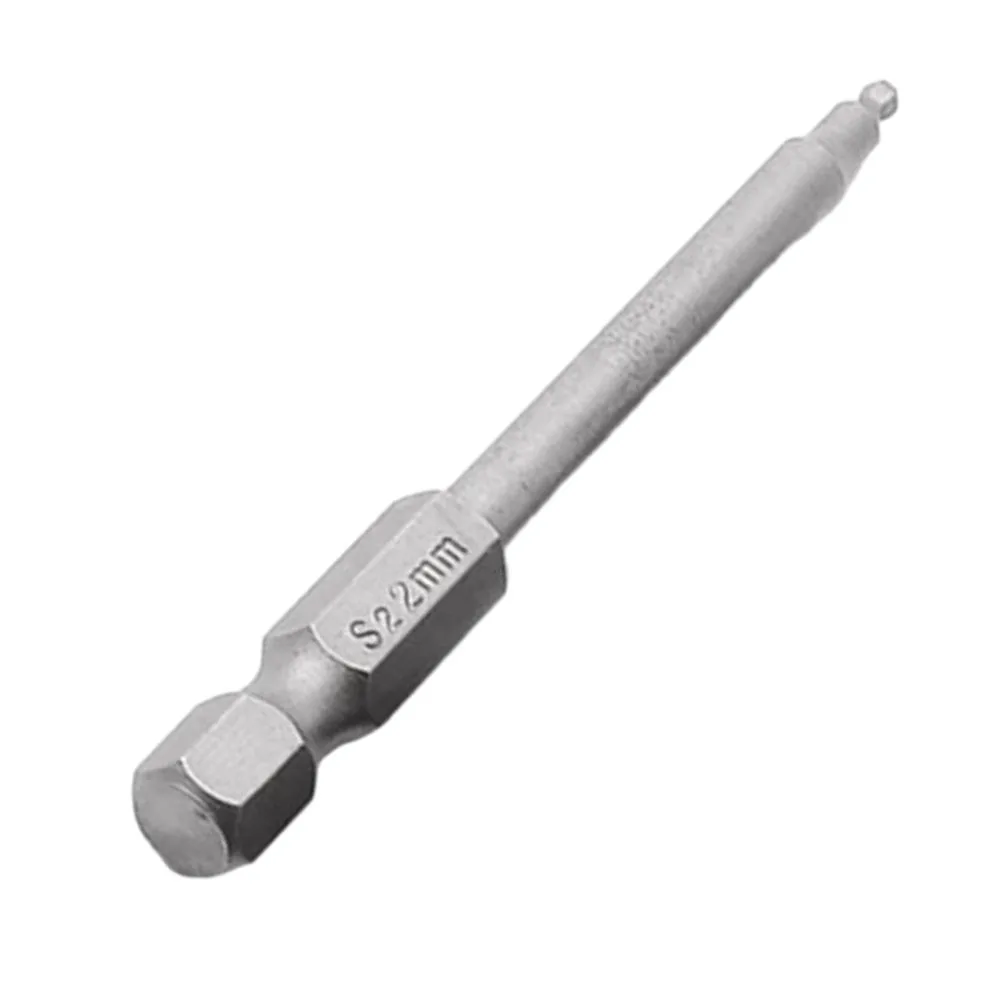 Nutdrivers Hex 1pc 65mm Alloy Steel Ball Head Hexagon End Hexagon Head Hex Magnetic Ball Screwdriver Bits Workshop Equipment