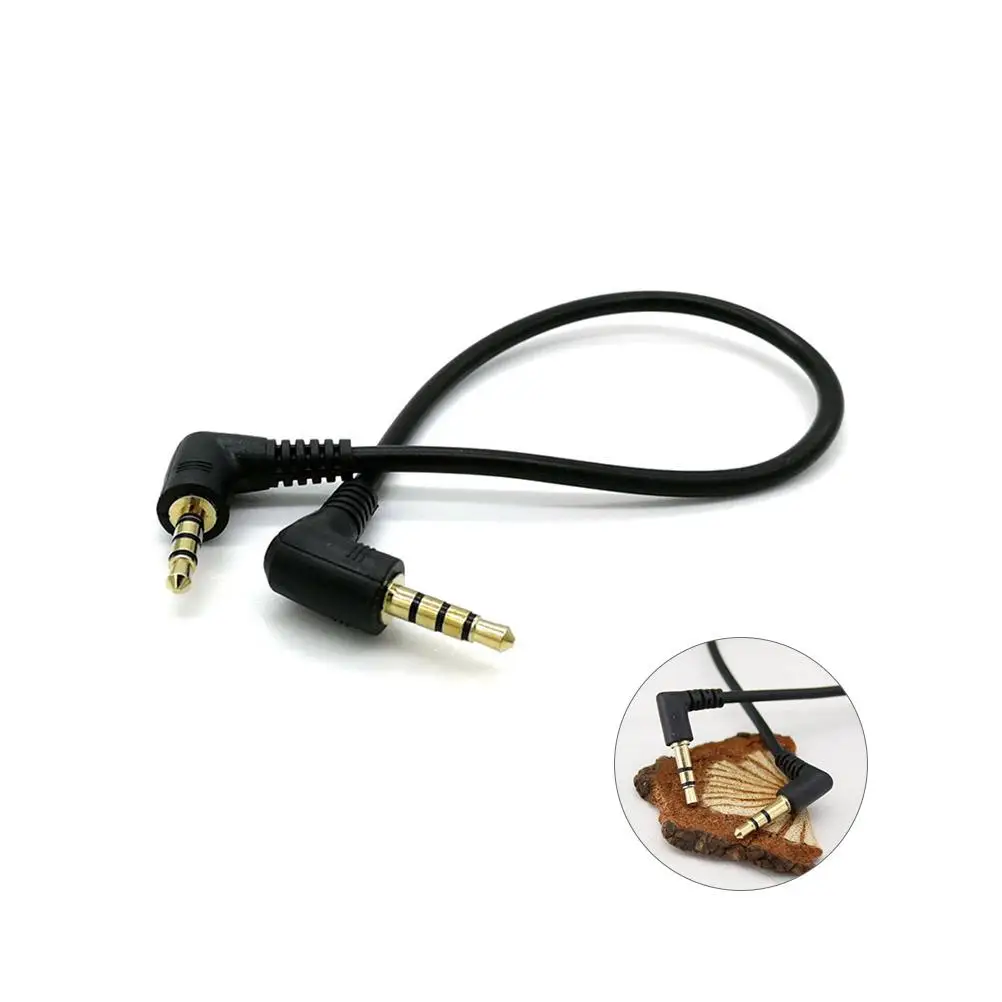 

15cm Audio Cable .5mm Male to Male AUX Car Extension Double Elbow Computer Plated Plug Stereo Connection