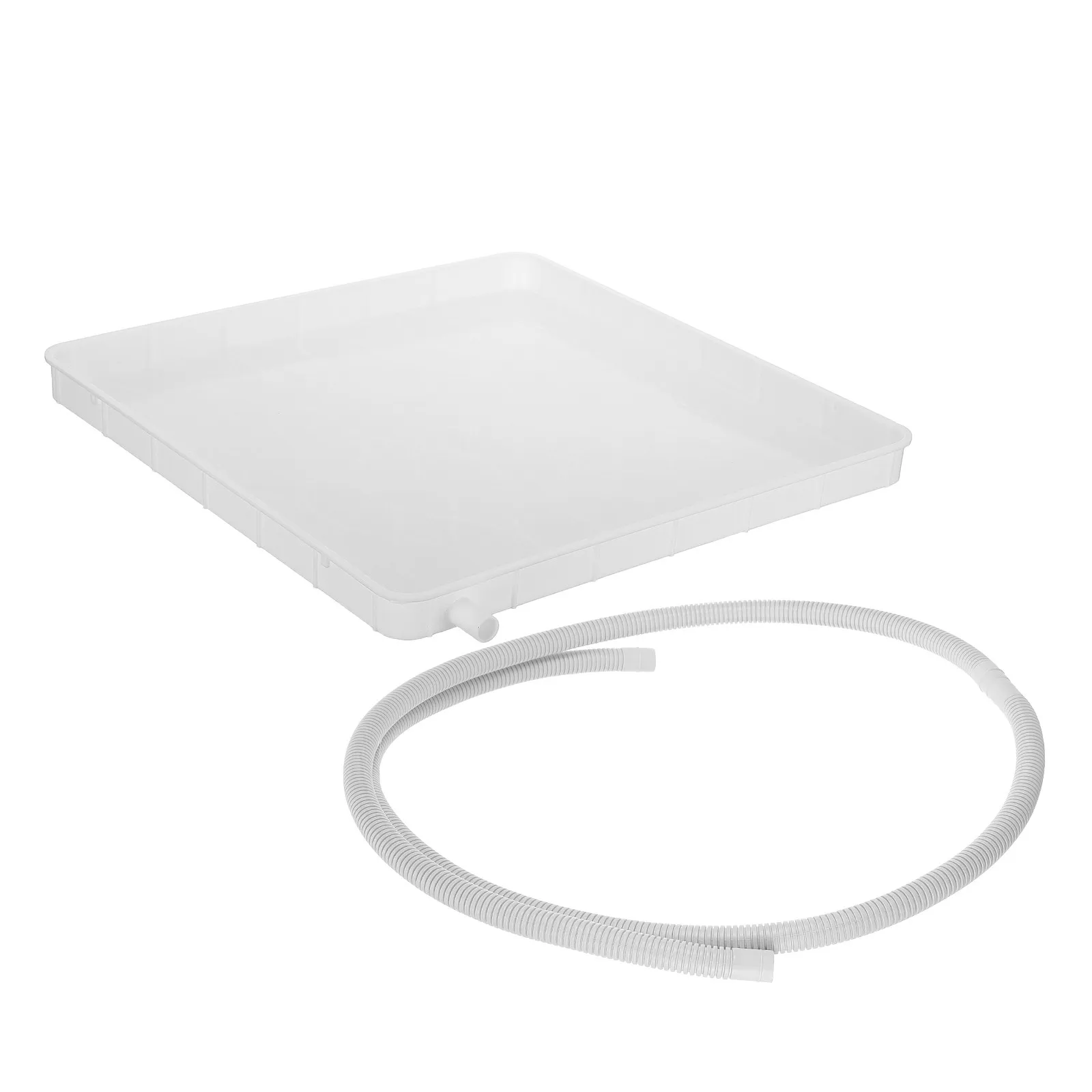 1Set Air Conditioner Drain Pan 15.75x15.75in Plastic Collector Drip Tray Side Outlet Efficient Water Discharge for Window Ac