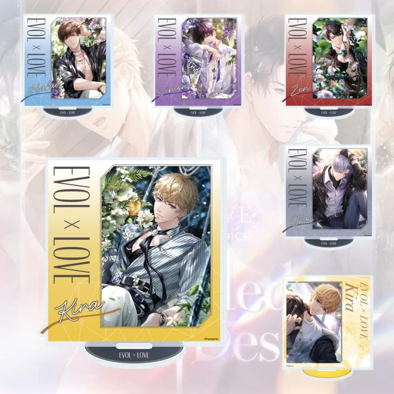 Game Mr Love Queen's Choice Anime Zen Kira Haku Simon Model Figure Cosplay Plate Holder Topper Fans Desk Decor Plate keychain