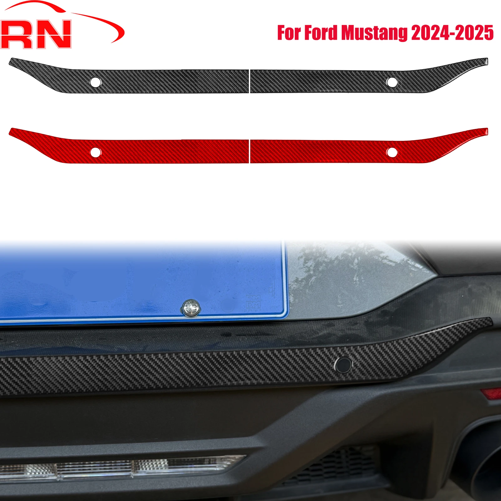 

Для Ford Mustang 2024-2025 модифицированное углеродное волокно автомобильная задняя губа радарная панель аксессуары фортепиано черная внутренняя наклейка