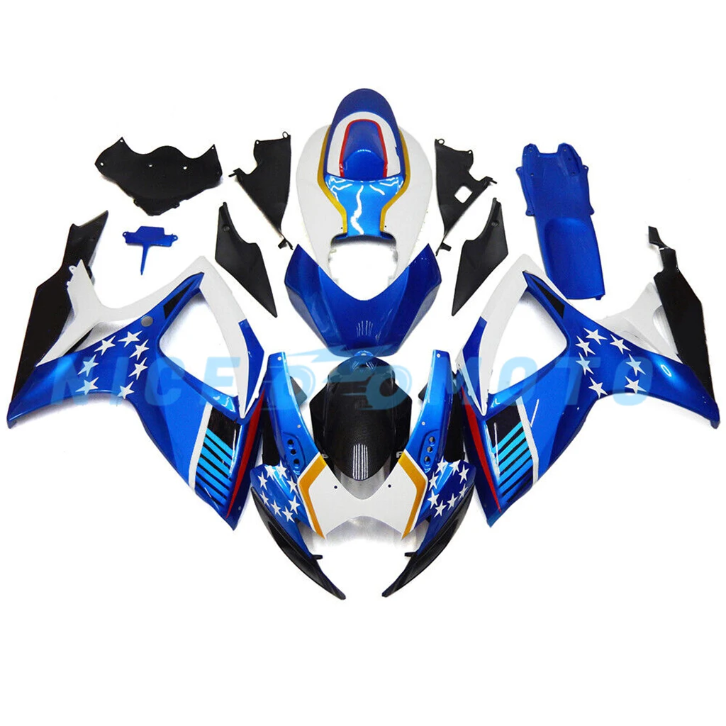 High Grade Fairings kit for SUZUKI 2006 2007 GSXR600  K6 06 07 GSXR750  Fairing kits Blue Color Star stickers Body