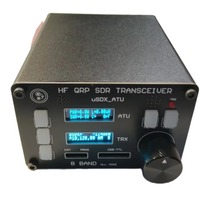 USDX SDR Transceiver All Mode 8 Band HF Ham Radio QRP CW Transceiver Built-in ATU-100 Antenna Tuner Dual OLED