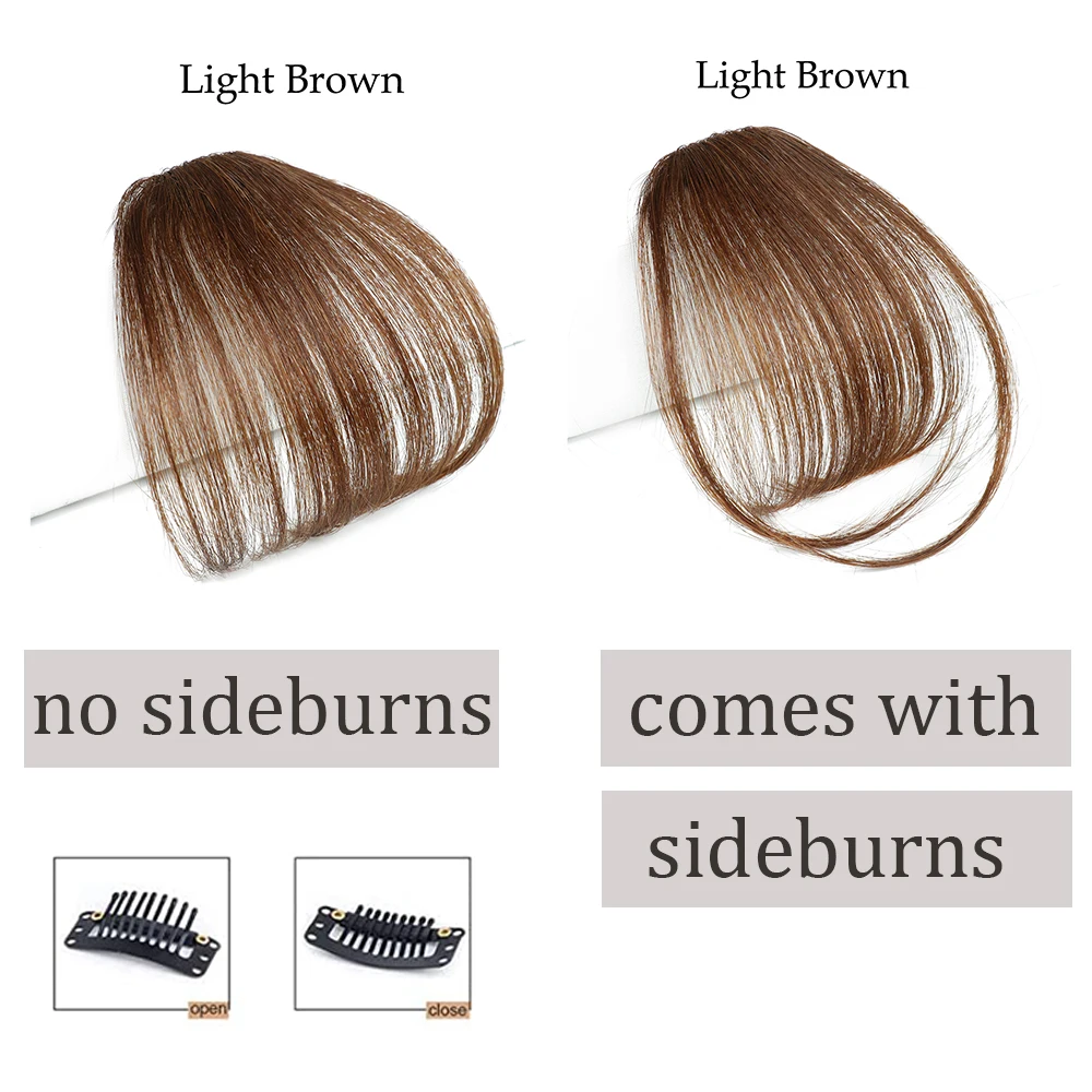 Synthetic Air Bangs Heat Resistant Hairpieces Hair Women Natural Short Black Brown Bangs Hair Clips For Extensions