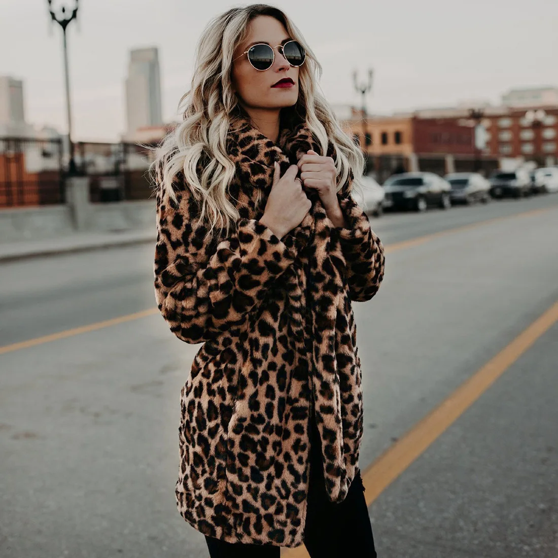 Autumn Leopard Faux Fur Coat Women Long Winter Coat Woman Warm Ladies Fur Jacket Female Plush Teddy Coat Outwear