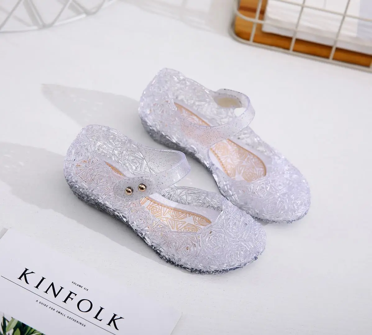 Children's Shoes Fate Girls' Princess  Shoes Performance Shoes Bag Heel Girls' High Heels Children's Crystal