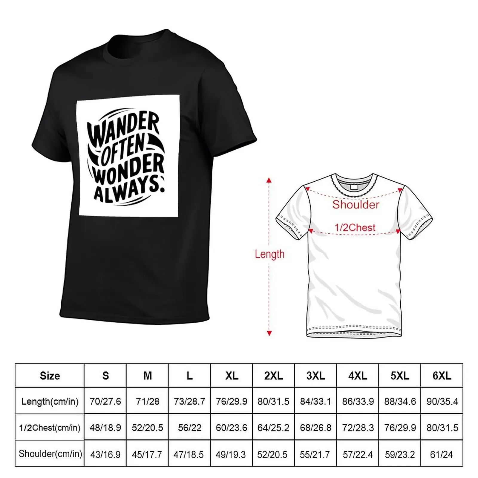 Wander often wonder always T-Shirt korean fashion aesthetic clothes men clothings