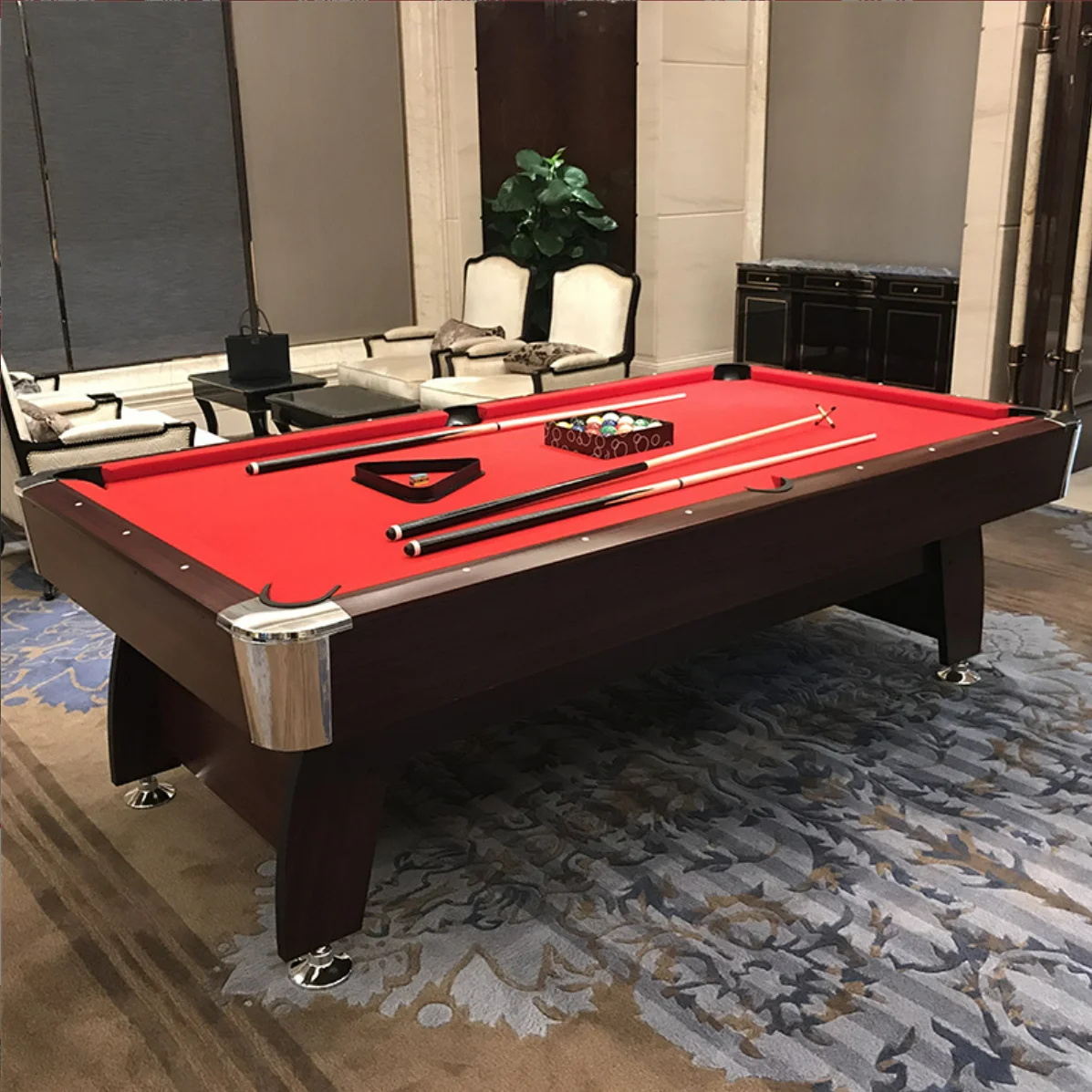 

Auto Ball Return System Pool Billiard Table MDF 7ft8ft9ft Full Accessories Ready to Ship 3 in 1 Board Cover Factory Price