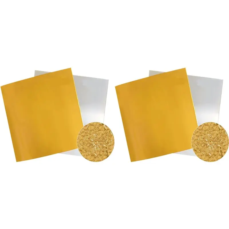 【JOUR DE LA GRÂCE】Feuilles de métal aluminium gaufrées, or et argent, lot de 40, 6x6 pouces, pour artisanat, outillage, gravure,