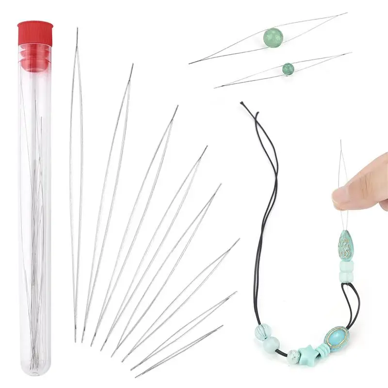 

Beading Needles Pins Open Curved Big Eye Needle Beads Bracelet Necklace DIY Jewelry Making Tools Handmade Beaded Threading Pin