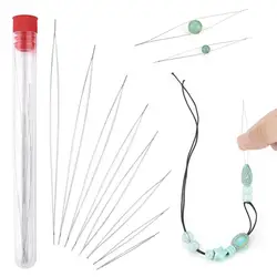 1set Open Beading Needles Pins Curved Needle Beads Bracelet Necklace DIY Jewelry Making Tools Handmade Beaded Threading Pin