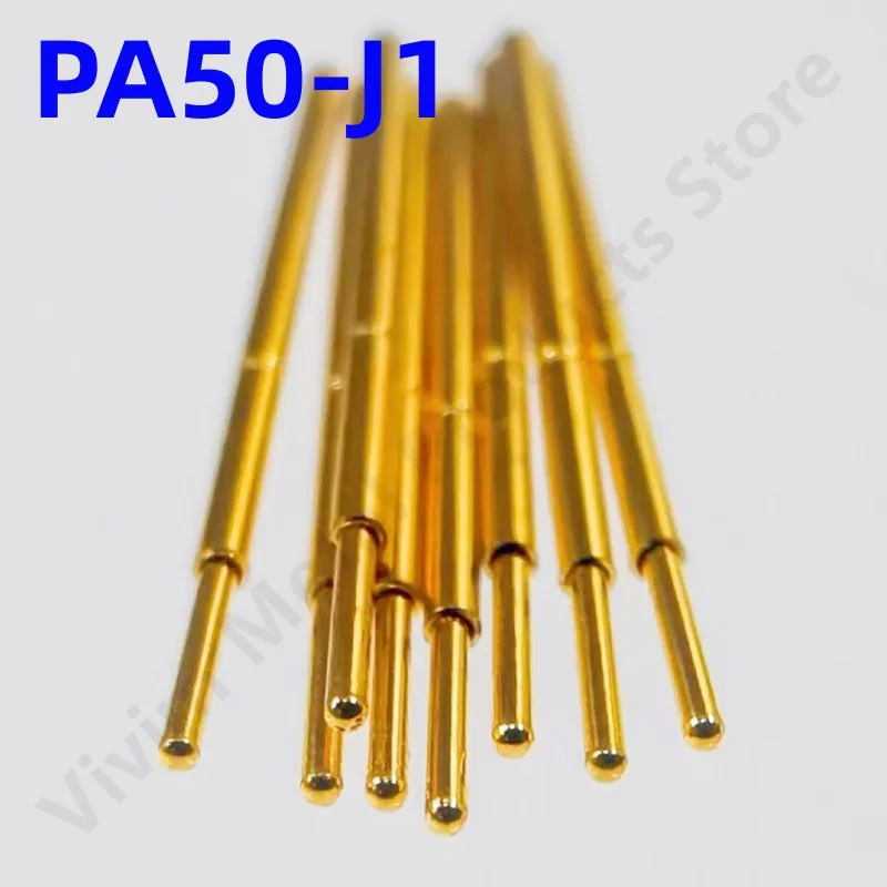 100PCS PA50-J1 Spring Test Probe PA50-J Test Pin Test Tool 16.35mm Dia0.68mm Gold Needle Tip Dia 0.48mm Pogo Pin P50-J P50-J1