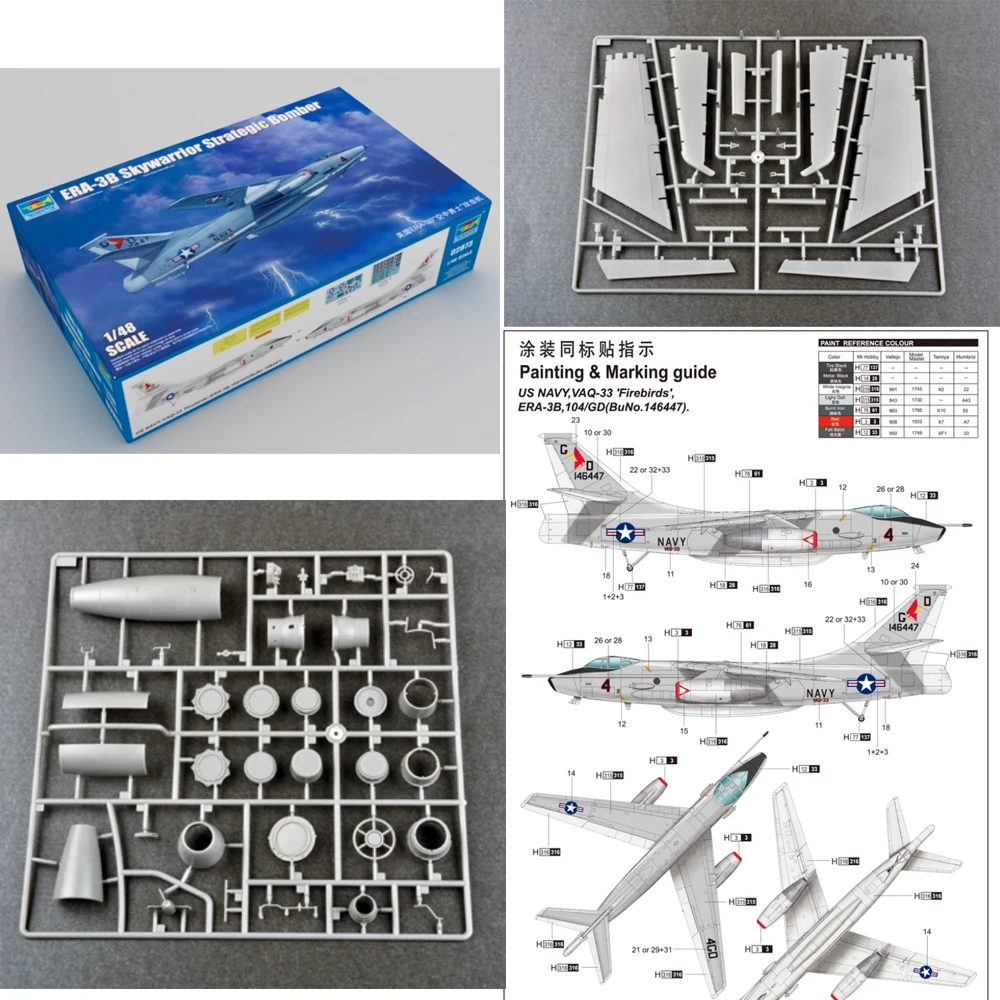 

Trumpeter 1/48 02873 US A3 ERA3B EA3B ERA-3B Skywarrior Attack Самолет Военная пластиковая сборка Модель Игрушечный строительный комплект