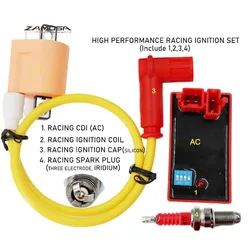 Racing CDI Ignition Coil Spark Plug Cap Set for 50cc 125cc 150cc 200cc CG AC D8TC Iridium ATV Quad Dirt Pit Bike Motorcycle