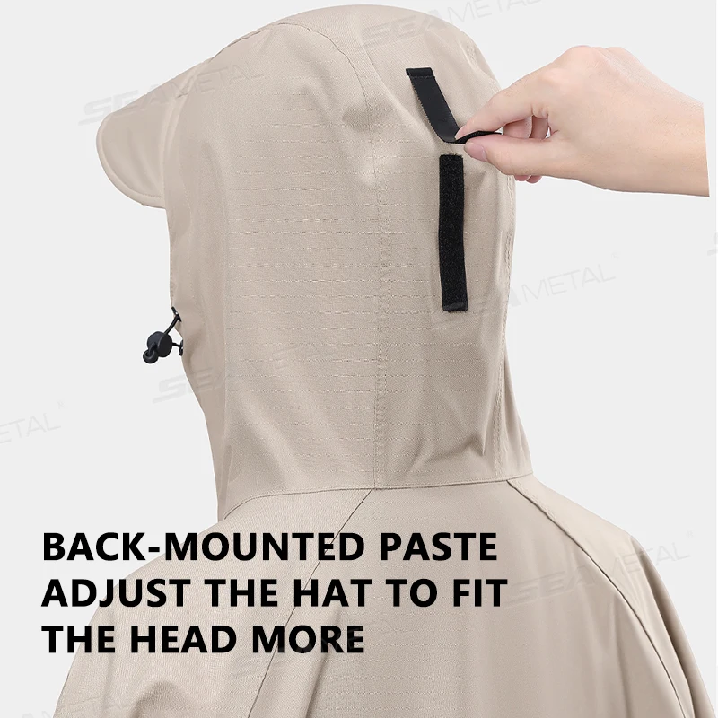 BLALION Thicken Oxford Waterproof Rain Gear Rain Poncho Unisex Fashion Rain Coat Long Raincoat Loose Oversized Hooded Rainwear image 3