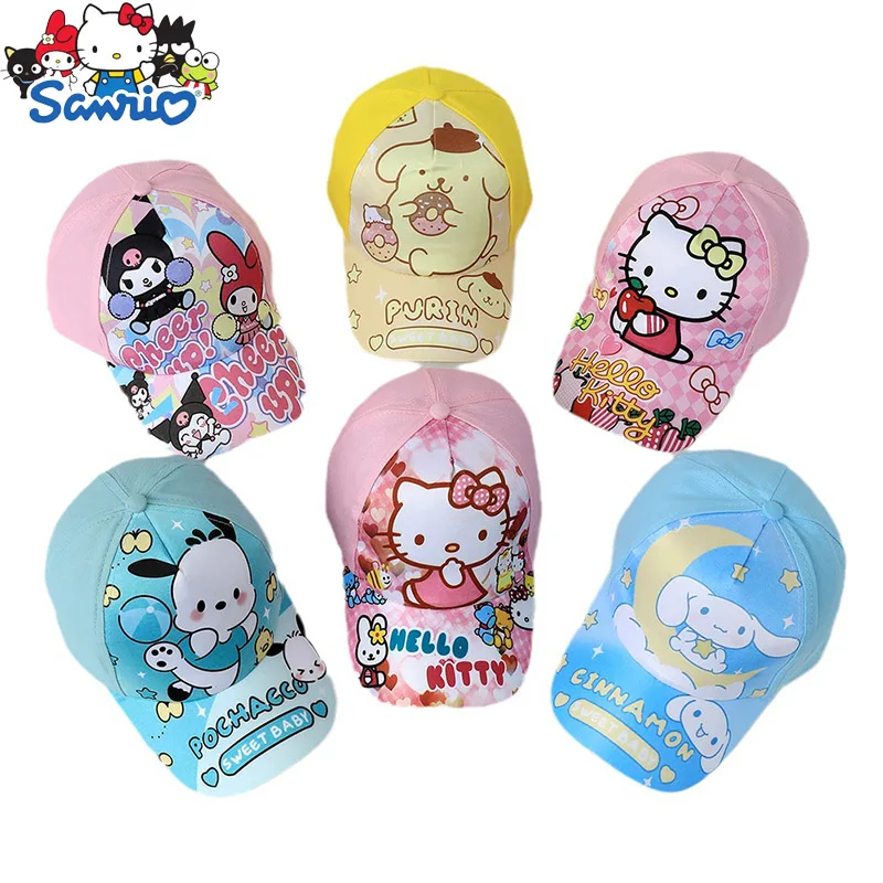 Boné de beisebol infantil, bonito Cinnamoroll, minha melodia, gato Kuromi, chapéu de sol, presentes infantis, acessórios de verão