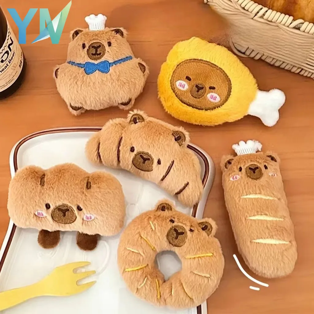 

1-10 шт. креативный плюшевый брелок в виде капибары, милый мультяшный кукольный кулон для девочек, плюшевая игрушка в виде хлеба, декоративный аксессуар для сумок