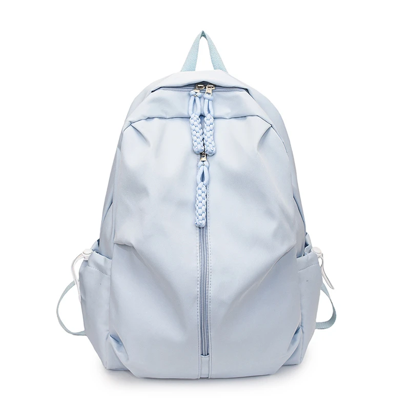 Solid Color Large Capacity Student Backpacks Nylon Zipper 2025 New Hot Sale Ladies Bags Commuting Soft Fashion Backpacks