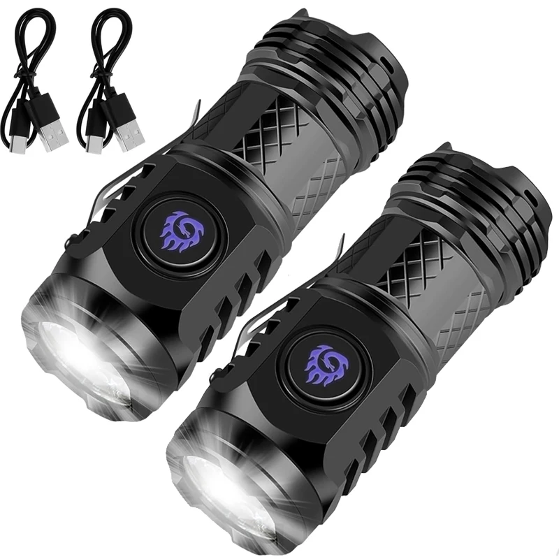 Super Bright MINI LED Flashlight USB Rechargeable Fishing Lantern Torch Powerful 3 Lighting Mode Outdoors Emergency Camping Lamp