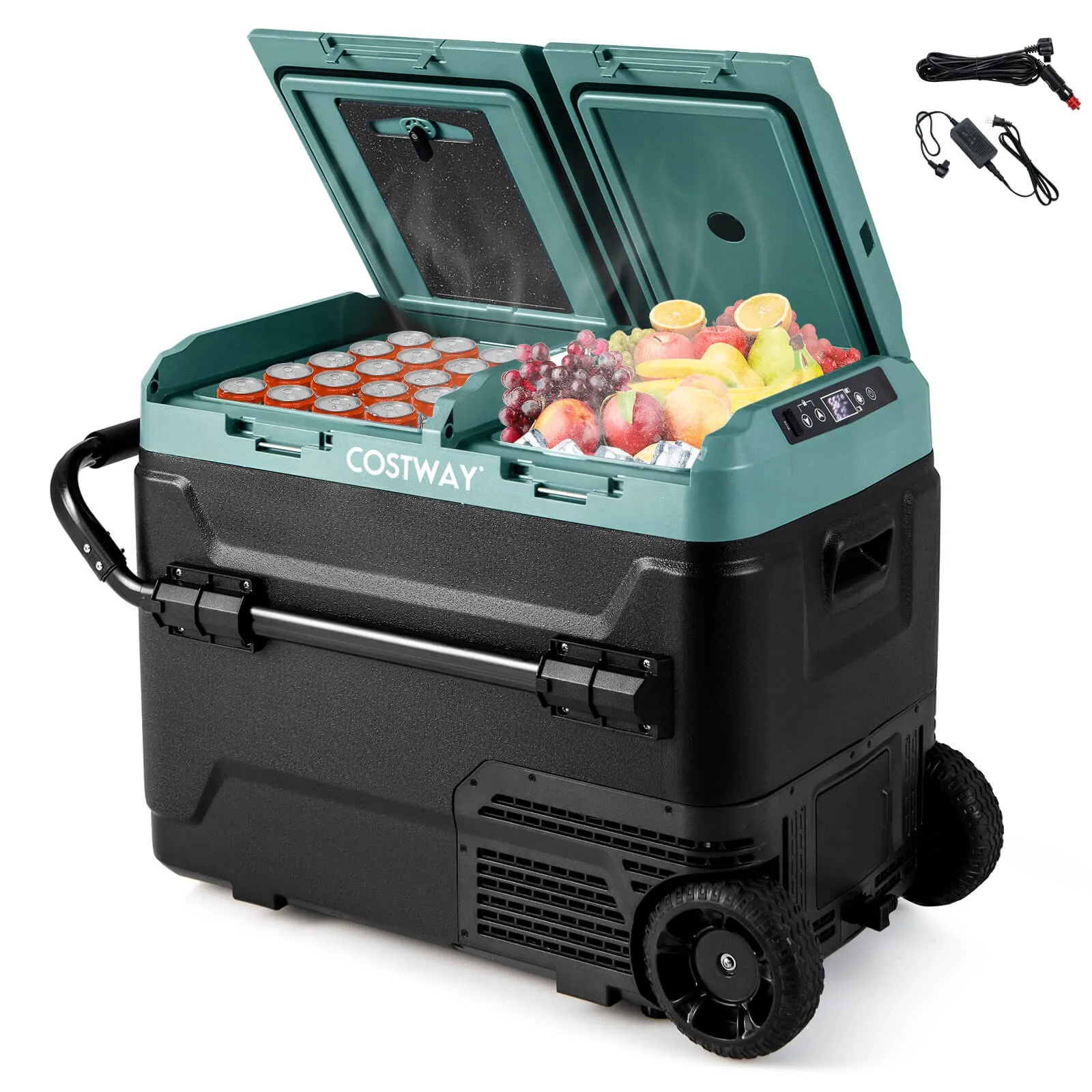

Dual Zone 12V Car Refrigerator 53QT Portable Compressor Fridge Freezer (-4℉~68℉)
