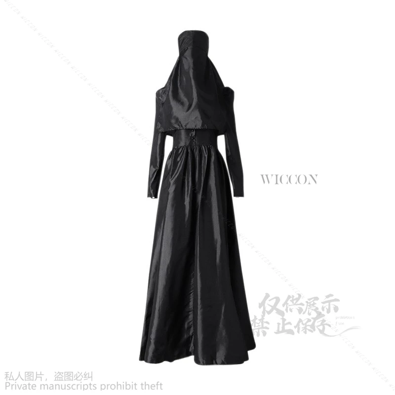 Evil Village Donna Beneviento Anime Game Cosplay Costume Women Black Long Dress Horror Nun Halloween Carnival Party Suits Lolita