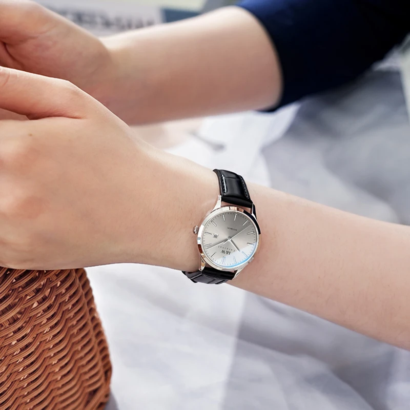 كرنفال العلامة التجارية IW الراقية سلسلة فاخرة المستوردة حركة المرأة ساعة ميكانيكية موضة جلدية الياقوت تاريخ الساعات النساء