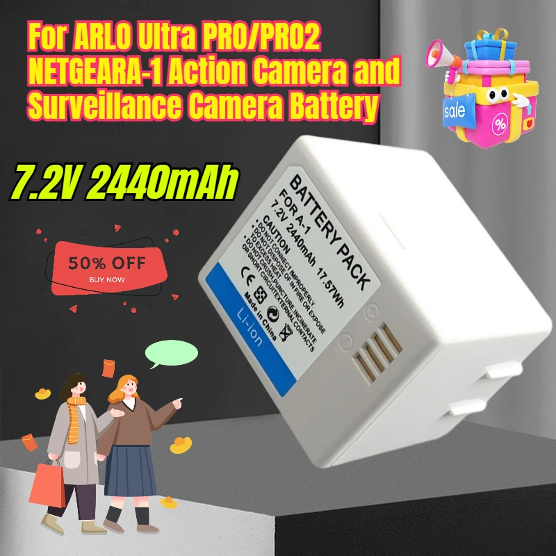 

2440mAh For ARLO Ultra PRO/PRO2 NETGEARA-1 Action Camera and Surveillance Camera Battery